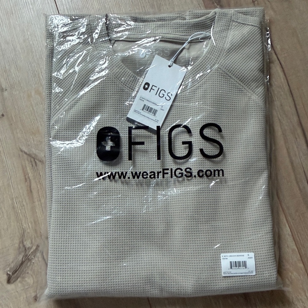FIGS waffle long sleeve underscrub bone